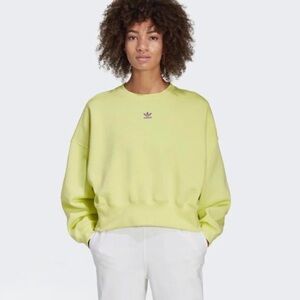 Adidas Adicolor Essential Fleece Sweatshirt- Pulse Yellow- Size Large